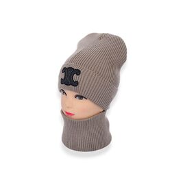 Комплект жіночий KFFW003-19 на флісі brown р.56-60 "Angelica" недорого оптом від прямого постачальника