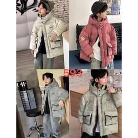 Курка дитяча зимова на хлопчика 593 grey р.120-160 "Farbique" недорого оптом від прямого постачальника