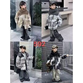 Курка дитяча зимова на хлопчика 592 black р.120-160 "Farbique" недорого оптом від прямого постачальника