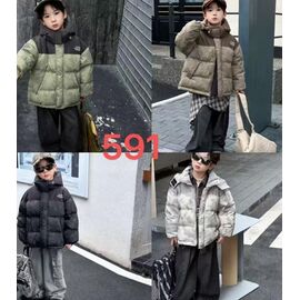 Курка дитяча зимова на хлопчика 591 olive р.120-160 "Farbique" недорого оптом від прямого постачальника