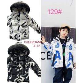 Курка дитяча зимова на хлопчика 129 white р.4-12 "Farbique" недорого оптом від прямого постачальника