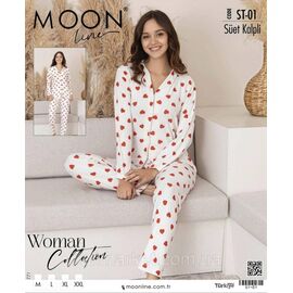 Піжама жіноча котонова із Сердечками розміри M-2XL "MODY" купити недорого від прямого постачальника