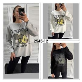 Фотография Свитер женский 2545-12 l.grey р.one size "LOOK" недорого оптом от прямого поставщика