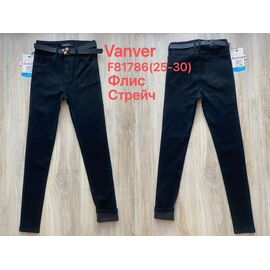Фотография Джинсы утеплённые женские F81786 black р.25-30 "Vanver" недорого оптом от прямого поставщика