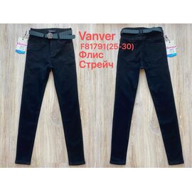 Фотография Джинсы утеплённые женские F81791 black р.25-30 "Vanver" недорого оптом от прямого поставщика