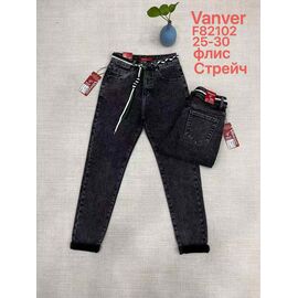 Фотография Джинсы утеплённые женские F82102 black р.25-30 "Vanver" недорого оптом от прямого поставщика