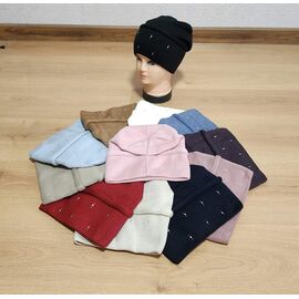 Фотография Шапка зимняя женская SV898 mix р.56-58 "WHITE" недорого оптом от прямого поставщика