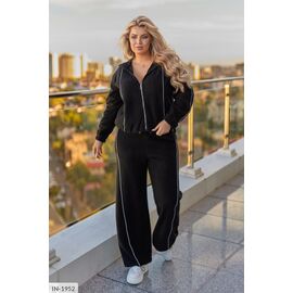 Фотография Женский костюм кофта с брюками на резнике большие размеры р.50-52;54-56;58-60;62-64 (4цв) "LETTI" купить недорого от прямого поставщика