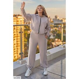 Фотография Женский костюм кофта с брюками на резнике большие размеры р.50-52;54-56;58-60;62-64 (4цв) "LETTI" купить недорого от прямого поставщика