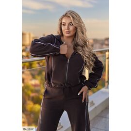 Фотография Женский костюм кофта с брюками на резнике большие размеры р.50-52;54-56;58-60;62-64 (4цв) "LETTI" купить недорого от прямого поставщика