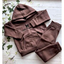 Костюм дитячий спортивний теплий на дівчинку 1007 brown р.122-140 "Marimaks" недорого оптом від прямого постачальника