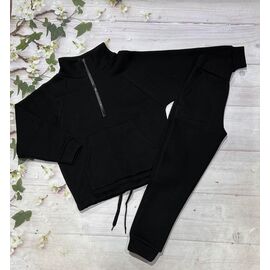 Костюм дитячий спортивний теплий на дівчинку 1009 black р.128-146 "Marimaks" недорого оптом від прямого постачальника