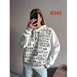 Фотография Худи женское 6343 white р.42-50 "FSN" недорого оптом от прямого поставщика