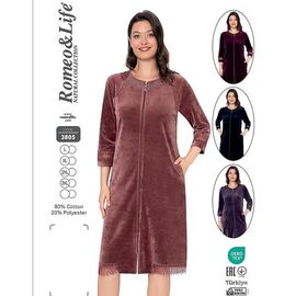 Халат жіночий 3805 navy р.48-54 "HOME STYLE" недорого оптом від прямого постачальника