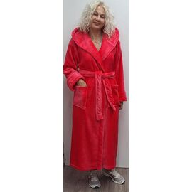Фотография Халат женский тёплый RL672 red р.50-60 "HOME STYLE" недорого оптом от прямого поставщика