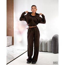 Фотография Костюм спортивный женский тёплый 880 brown р.40-50 "HOME STYLE" недорого оптом от прямого поставщика