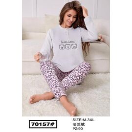 Фотография Пижама тёплая женская 70157 l.grey р.M-3XL "HOME STYLE" недорого оптом от прямого поставщика