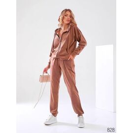 Фотография Костюм спортивный женский тёплый 828 beige р.44-58 "HOME STYLE" недорого оптом от прямого поставщика