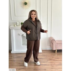 Жіночий костюм кофта з брюками на різанику великі розміри р.46-48;50-52;54-56;58-60 (4кол.) "VLADA" купити недорого від прямого постачальника