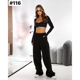 Фотография Штаны спортивные женские тёплые 116 black р.42-46 "ZLATA" недорого оптом от прямого поставщика