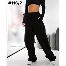 Фотография Штаны спортивные женские тёплые 116-2 black р.46-50 "ZLATA" недорого оптом от прямого поставщика