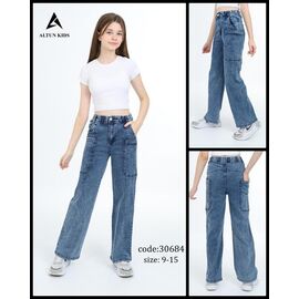 Джинси дитячі на дівчинку 30684 blue р.9-15 "Meloria" недорого оптом від прямого постачальника