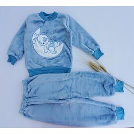 Піжама дитяча тепла на хлопчика ML2604 l.blue р.92-140 "Meloria" недорого оптом від прямого постачальника