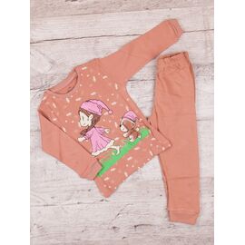 Дитяча піжама на дівчинку P068 brown р.4-6 "OL" недорого оптом від прямого постачальника