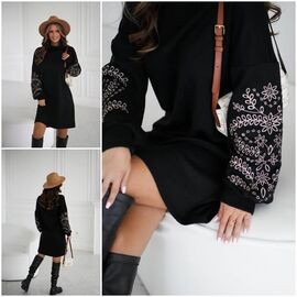 Сукня тепла жіноча 7560 black р.42-52 "Alisa Brand" недорого оптом від прямого постачальника