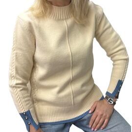 Фотография Свитер женский 24034 beige р.44-48 "Elena&Vika" недорого оптом от прямого поставщика