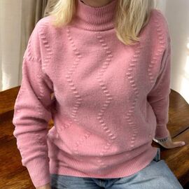 Фотография Свитер женский 24040 pink р.46-52 "Elena&Vika" недорого оптом от прямого поставщика