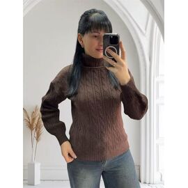 Фотография Свитер женский 24027 brown р.46-50 "PULSE" недорого оптом от прямого поставщика