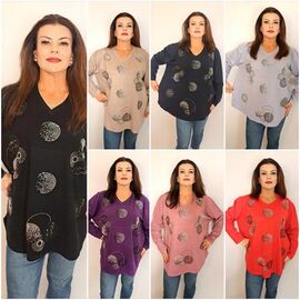 Фотография Свитер женский 2230 mix р.54-60 "ITALIA" недорого оптом от прямого поставщика