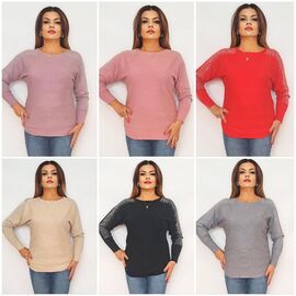 Фотография Свитер женский 2244 mix р.48-52 "ITALIA" недорого оптом от прямого поставщика