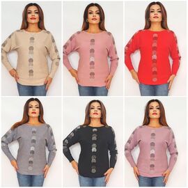 Фотография Свитер женский 2245 mix р.48-52 "ITALIA" недорого оптом от прямого поставщика