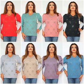 Фотография Свитер женский 2254 mix р.50-54 "ITALIA" недорого оптом от прямого поставщика