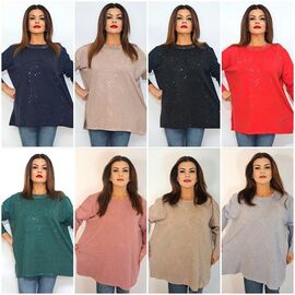 Фотография Свитер женский 2231 mix р.54-60 "ITALIA" недорого оптом от прямого поставщика