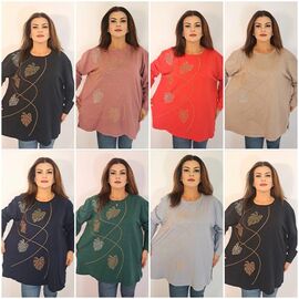 Фотография Свитер женский 2233 mix р.54-60 "ITALIA" недорого оптом от прямого поставщика