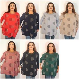 Фотография Свитер женский 2235 mix р.54-60 "ITALIA" недорого оптом от прямого поставщика