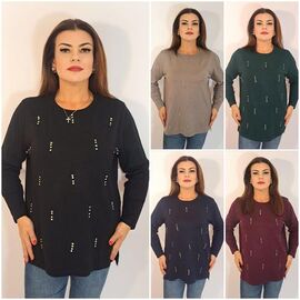 Фотография Свитер женский 2265 mix р.52-56 "ITALIA" недорого оптом от прямого поставщика