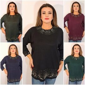 Фотография Свитер женский 2268 mix р.52-56 "ITALIA" недорого оптом от прямого поставщика