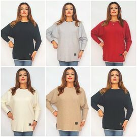 Фотография Свитер женский 2222 mix р.54-55 "ITALIA" недорого оптом от прямого поставщика