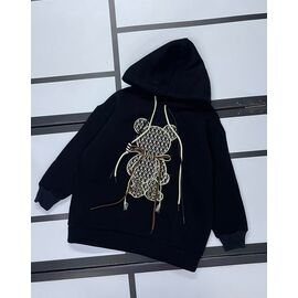 Батник дитячий теплий на дівчинку 550-1 black р.128-140 "Kosmy" недорого оптом від прямого постачальника