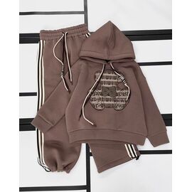 Костюм дитячий спортивний теплий на дівчинку 933-1 brown р.128-152 "Kosmy" недорого оптом від прямого постачальника