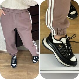 Штани спортивні жіночі теплі 303 brown р.42-56 "VALENTINA" недорого оптом від прямого постачальника