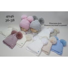 Фотография Шапка детская зимняя унисекс 4046 mix р.36-38 "SELFI" недорого оптом от прямого поставщика