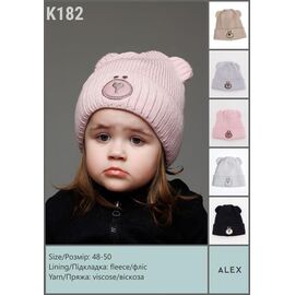 Фотография Шапка детская зимняя на девочку K182 mix р.48-50 "SELFI" недорого оптом от прямого поставщика