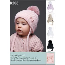 Фотография Шапка детская зимняя на девочку K206 mix р.42-44 "SELFI" недорого оптом от прямого поставщика