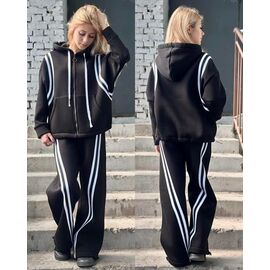 Костюм дитячий спортивний теплий на дівчинку KR335 black р.32-42 "Karolina" недорого оптом від прямого постачальника