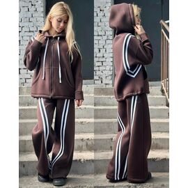 Костюм дитячий спортивний теплий на дівчинку KR336 brown р.32-42 "Karolina" недорого оптом від прямого постачальника